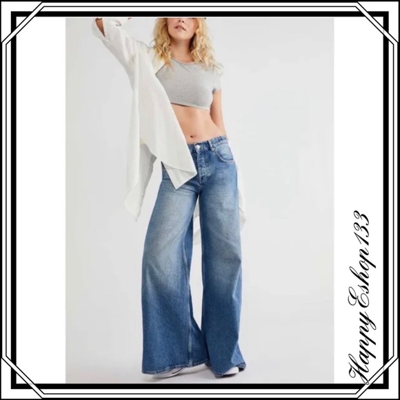 Free People Lovefool Low Rise Jeans Wide Leg - Picture 16 of 16
